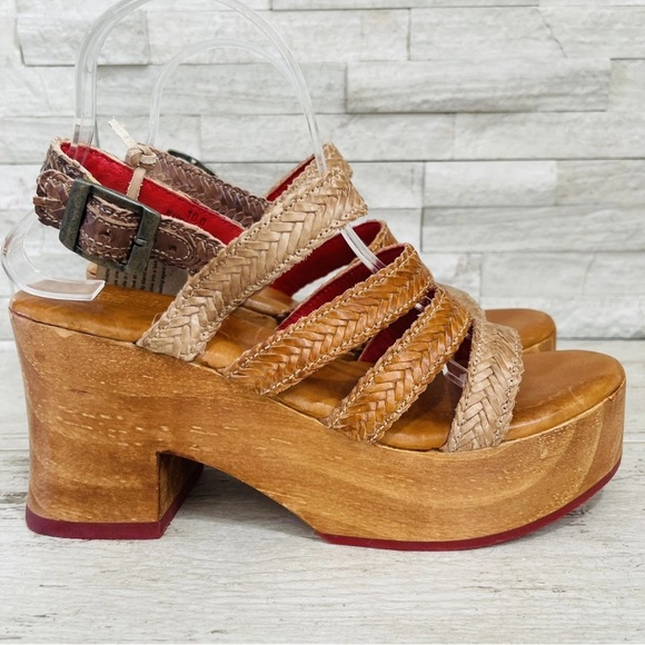 Bed Stu Women’s Size 10 Voicing Braided Leather Platform Sandals Brown/Tan NEW - Picture 6 of 13